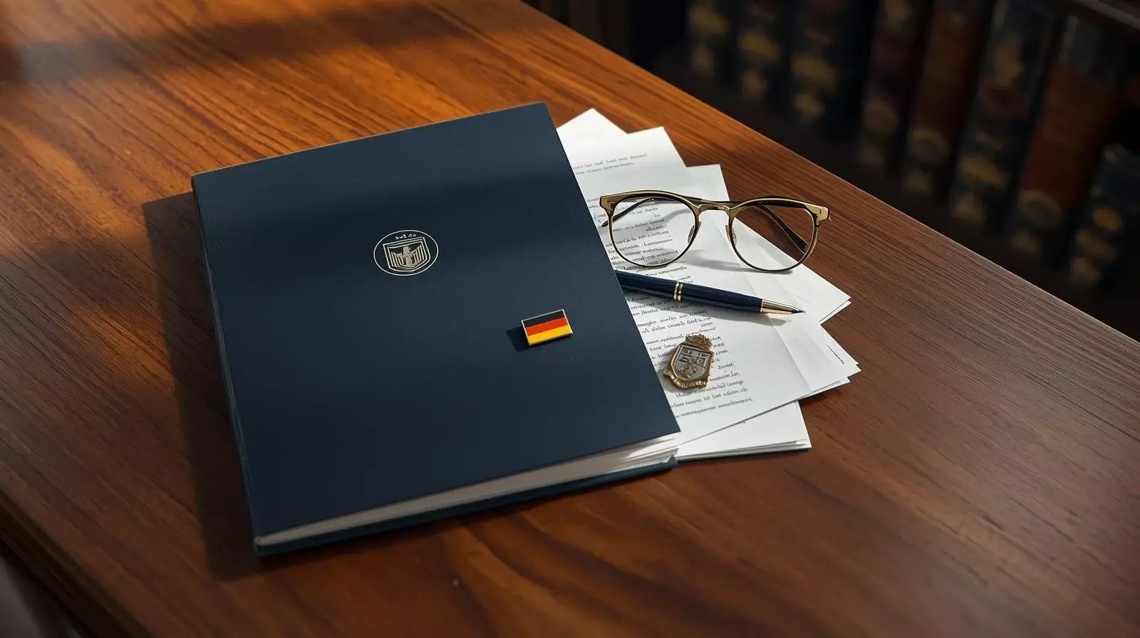 Dokumentenmappe mit deutscher Glücksspielregulierung und GGL-Lizenzunterlagen